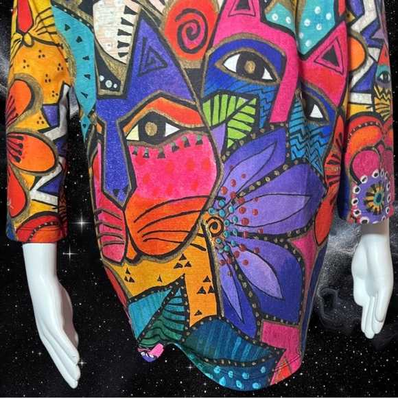 Laurel Burch Laurel's Garden Vibrant Abstract Women's T-Shirt Size XXL - Picture 8 of 11